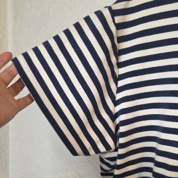 Striped Navy and White Short Sleeve Tee - Picture 3 of 6